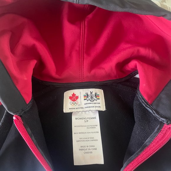 Women's 2010 Team Canada HBC Olympic Zip up Soft Shell Poly Hoodie Jacket - Picture 7 of 10